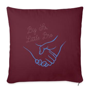 Amour fraternel - Sœur et frère - Housse de coussin décorative 45 x 45 cm - bordeaux - Devant
