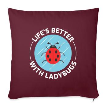 Coccinelles Insect Collector Entomologie - Housse de coussin décorative 45 x 45 cm - bordeaux - Devant