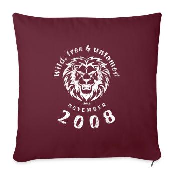 16. Geburtstag Sauvage, libre et indompté depuis 11/2008 - Housse de coussin décorative 45 x 45 cm - bordeaux - Devant