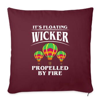 Montgolfière Flamme volante loisir - Housse de coussin décorative 45 x 45 cm - bordeaux - Devant