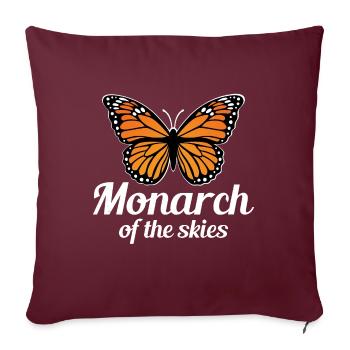 Papillon monarque Insecte Collectionneur Entomologie - Housse de coussin décorative 45 x 45 cm - bordeaux - Devant