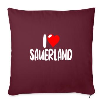 Sauerland - Sofakissenbezug 45 x 45 cm - Burgunderrot - Vorne