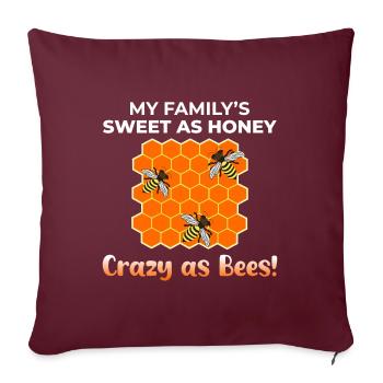 abeille papa apiculteur apiculture insecte maman - Housse de coussin décorative 45 x 45 cm - bordeaux - Devant