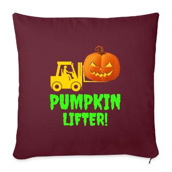 Halloween Gabelstapler Fahrer Kürbisheber - Sofakissenbezug 45 x 45 cm - Burgunderrot - Vorne