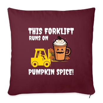 Halloween Gabelstapler Fahrer Pumpkin Spice Lustig - Sofakissenbezug 45 x 45 cm - Burgunderrot - Vorne