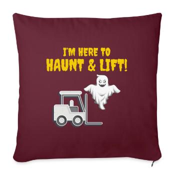 Halloween Ghost Gabelstapler Fahrer Schweres Gerät - Sofakissenbezug 45 x 45 cm - Burgunderrot - Vorne
