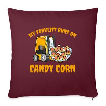 Opérateur de chariot élévateur d’Halloween Candy Corn - Housse de coussin décorative 45 x 45 cm - bordeaux - Devant