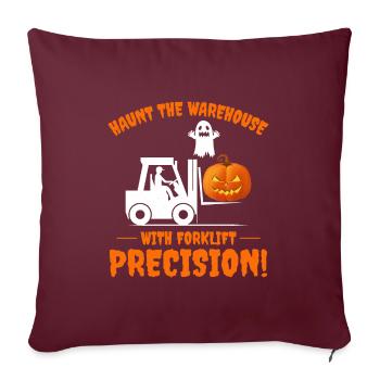 Halloween Geist Gabelstapler Fahrer Kürbis Lustig - Sofakissenbezug 45 x 45 cm - Burgunderrot - Vorne
