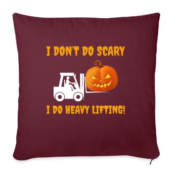 Halloween fantôme cariste opérateur de chariot élévateur citrouille drôle - Housse de coussin décorative 45 x 45 cm - bordeaux - Devant