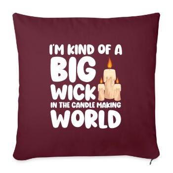 Bougie Date Chaleur Passion - Housse de coussin décorative 45 x 45 cm - bordeaux - Devant