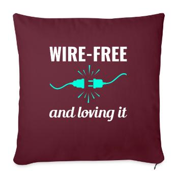 Électricien : sans fil et aimant la vie - Housse de coussin décorative 45 x 45 cm - bordeaux - Devant
