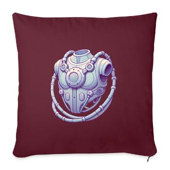 Futuristisches T-Shirt mit Brust und Gerät Grafik - Sofakissenbezug 45 x 45 cm - Burgunderrot - Vorne