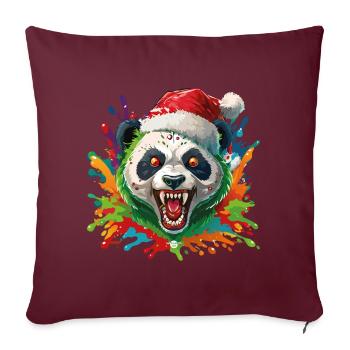 16 Zombie Panda Bear Père Noël Gouttes de couleur - Housse de coussin décorative 45 x 45 cm - bordeaux - Devant