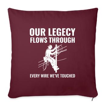 Lineman Legacy Wires Engagement Stromnetz Stolz - Sofakissenbezug 45 x 45 cm - Burgunderrot - Vorne
