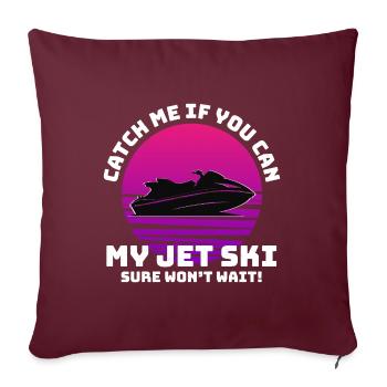 Jet ski Aventure Rétro Coucher de soleil Sports nautiques Vitesse - Housse de coussin décorative 45 x 45 cm - bordeaux - Devant