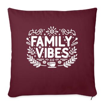 Ambiance familiale - Housse de coussin décorative 45 x 45 cm - bordeaux - Devant