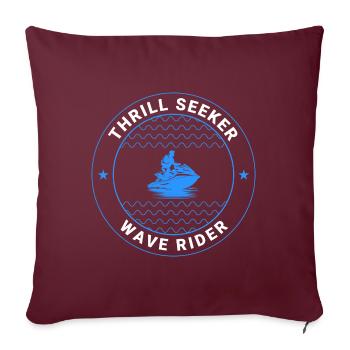 Jet Ski Hydrothérapie Aventure en mer Sports nautiques - Housse de coussin décorative 45 x 45 cm - bordeaux - Devant