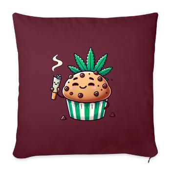 Muffin réfrigéré avec joint de feuille - Housse de coussin décorative 45 x 45 cm - bordeaux - Devant