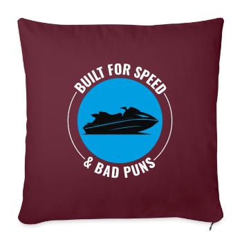 Papa qui aime le jet ski Amateurs de vitesse - Housse de coussin décorative 45 x 45 cm - bordeaux - Devant