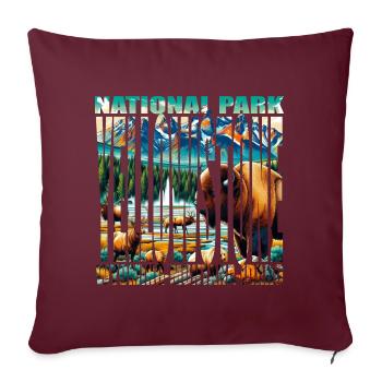 YELLOWSTONE - Sofa pillowcase 17,3'' x 17,3'' (45 x 45 cm) - burgundy - Front