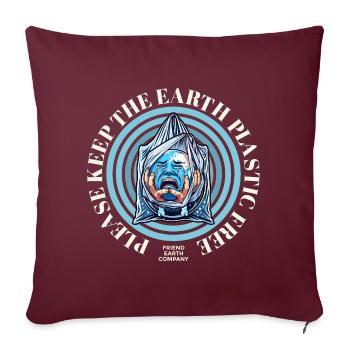 Plastic-free soil - Sofa pillowcase 17,3'' x 17,3'' (45 x 45 cm) - burgundy - Front