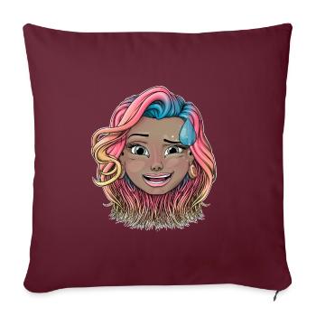 Reva Prisma Visage souriant avec visage en sueur - Housse de coussin décorative 45 x 45 cm - bordeaux - Devant