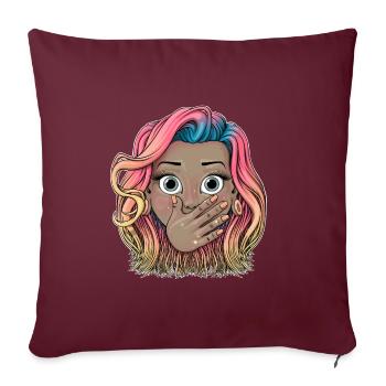 Reva Prisma visage surpris - Housse de coussin décorative 45 x 45 cm - bordeaux - Devant