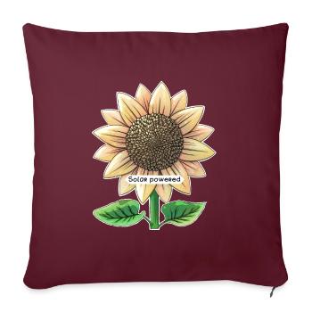 Solarbetriebene Sonnenblume - Sofakissenbezug 45 x 45 cm - Burgunderrot - Vorne