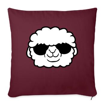 Sheep Sunglasses Party Sheep Lamb Cool Head - Sofa pillowcase 17,3'' x 17,3'' (45 x 45 cm) - burgundy - Front