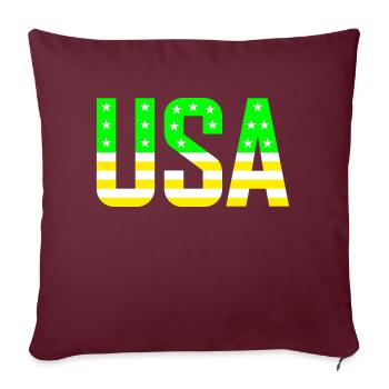 USA green yellow - Sofa pillowcase 17,3'' x 17,3'' (45 x 45 cm) - burgundy - Front