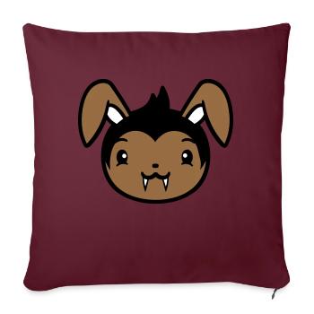 Bunny Vampire Sharp Long Teeth Halloween Costume - Sofa pillowcase 17,3'' x 17,3'' (45 x 45 cm) - burgundy - Front