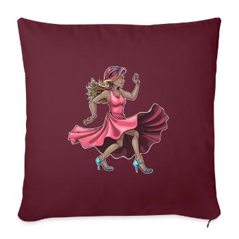 Reva dansante - Housse de coussin décorative 45 x 45 cm - bordeaux - Devant