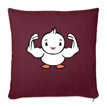 Oiseau Bodybuilder Haltérophilie Fort Gym Fitness - Housse de coussin décorative 45 x 45 cm - bordeaux - Devant