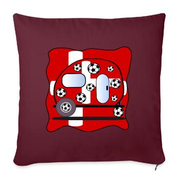 Football Camping Denmark - Sofa pillowcase 17,3'' x 17,3'' (45 x 45 cm) - burgundy - Front