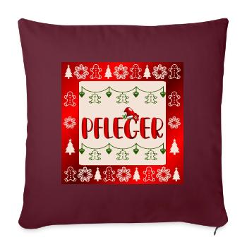 Pflege Pflegefachkräfte Weihnachten Pfleger - Sofakissenbezug 45 x 45 cm - Burgunderrot - Vorne