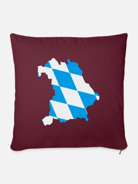 Bundesland Bayern - Sofakissenbezug 45 x 45 cm - Burgunderrot