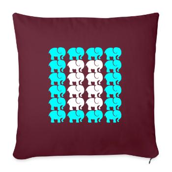 Éléphant - Housse de coussin décorative 45 x 45 cm - bordeaux - Devant
