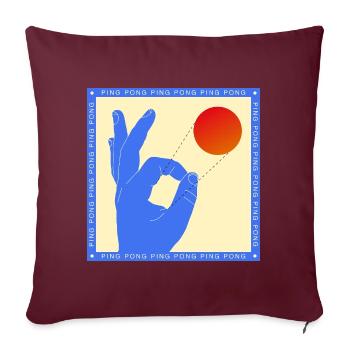 Retro Pop Art Ping Pong Flick Graphic - Sofa pillowcase 17,3'' x 17,3'' (45 x 45 cm) - burgundy - Front