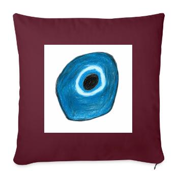 Blue eye in a circle shape - Sofa pillowcase 17,3'' x 17,3'' (45 x 45 cm) - burgundy - Front