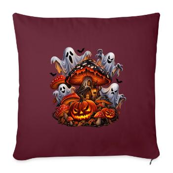 Spüre das Geheimnis der Halloween-Nacht! - Sofakissenbezug 45 x 45 cm - Burgunderrot - Vorne