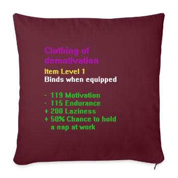 Vêtements de démotivation - Housse de coussin décorative 45 x 45 cm - bordeaux - Devant