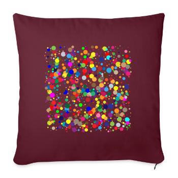 bunte Punkte / Konfetti - Sofakissenbezug 45 x 45 cm - Burgunderrot - Vorne
