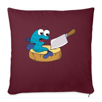 Couteau à poisson - Housse de coussin décorative 45 x 45 cm - bordeaux - Devant