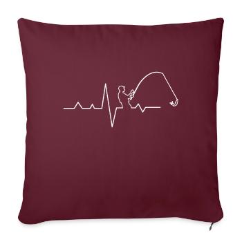 Pêche Pêche Pêche - Housse de coussin décorative 45 x 45 cm - bordeaux - Devant