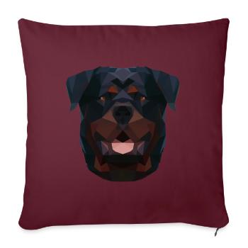 rottweiler - Housse de coussin décorative 45 x 45 cm - bordeaux - Devant