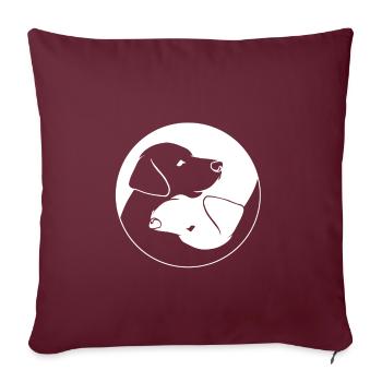 Yin Yang Labrador - Labbi - Geschenkidee - Sofakissenbezug 45 x 45 cm - Burgunderrot - Vorne