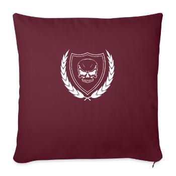 Totenkopf in Wappen - Sofakissenbezug 45 x 45 cm - Burgunderrot - Vorne
