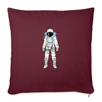 Cosmos astronaute - Housse de coussin décorative 45 x 45 cm - bordeaux - Devant