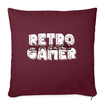 RETRO GAMER Games Spiele Geschenk - Sofakissenbezug 45 x 45 cm - Burgunderrot - Vorne