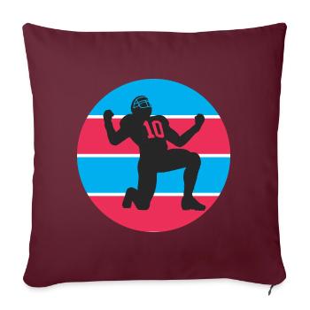 Football américain - Housse de coussin décorative 45 x 45 cm - bordeaux - Devant